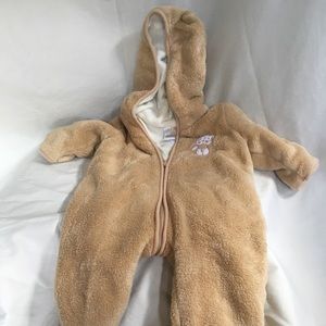 Cozy one piece bear zip up baby
